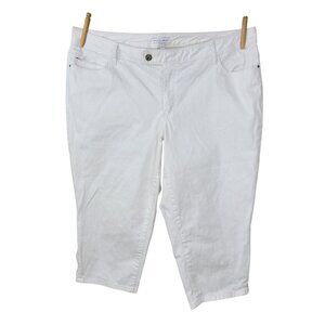 Fashion Bug Capri Jeans Plus 20 42" Waist Denim Pants Crop Capris White 20W